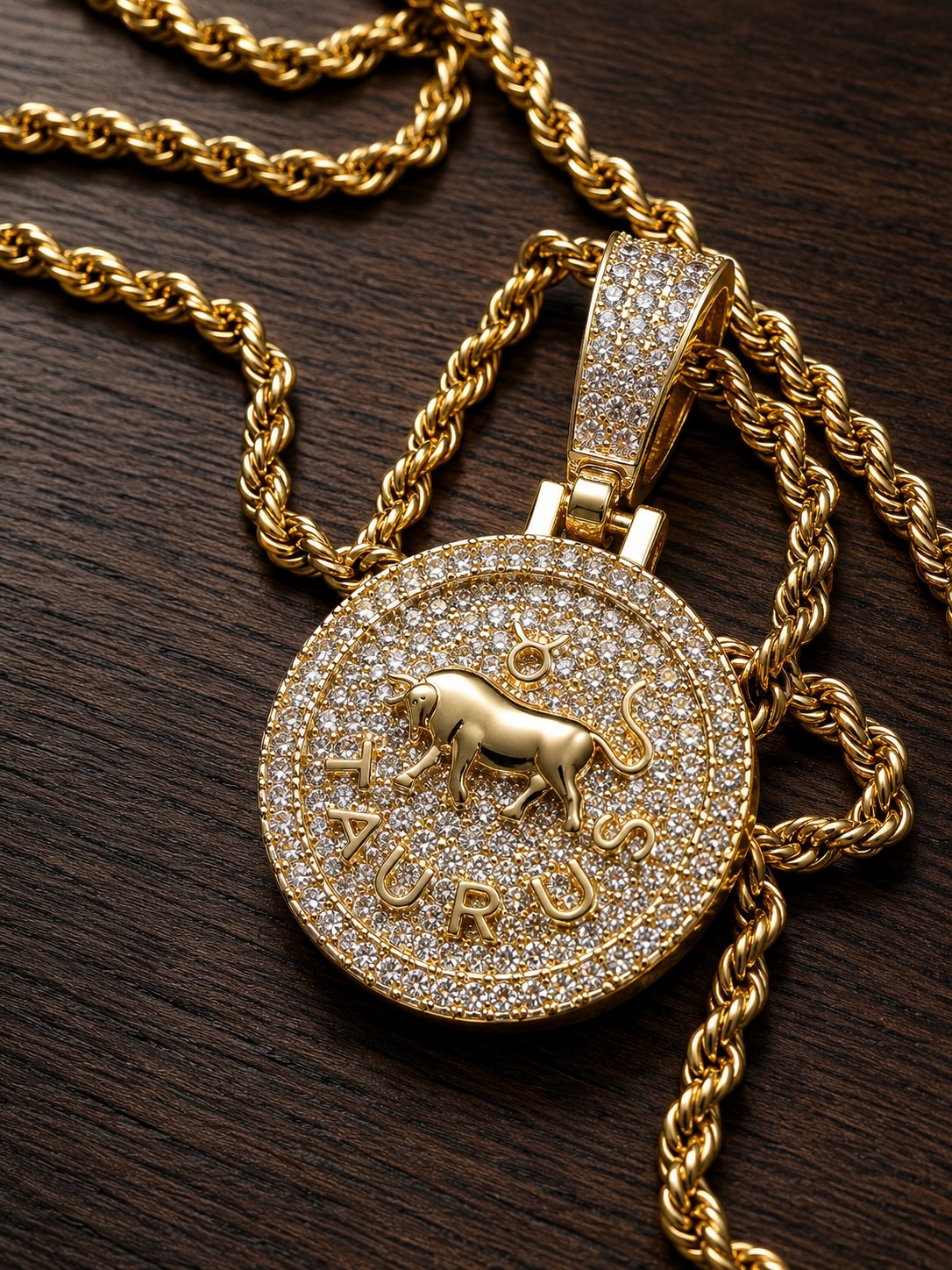 14k Gold Plated Stainless Steel Taurus Zodiac Necklace